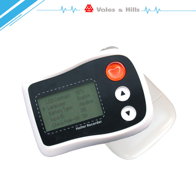 Hand Held White Color Holter Monitor Software‎ For 12 Lead Medical Holter Recorder