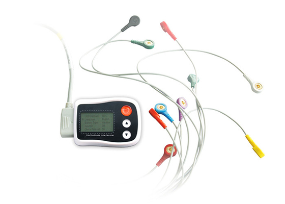 LCD Display Screen Holter Monitor And ECG Analysis Software 24 Hours Record Time