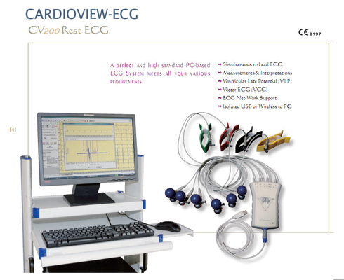 Digital EKG 12 Channel ECG Machine Automatic Monitor Analysis For Windows