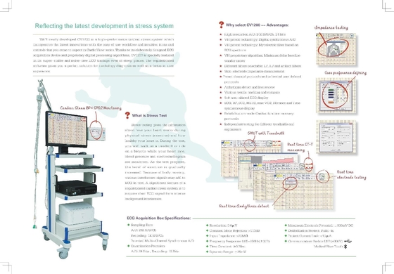 Stress Test ECG 12 Channel Built In BP Module USB Fan Type Box CV1200